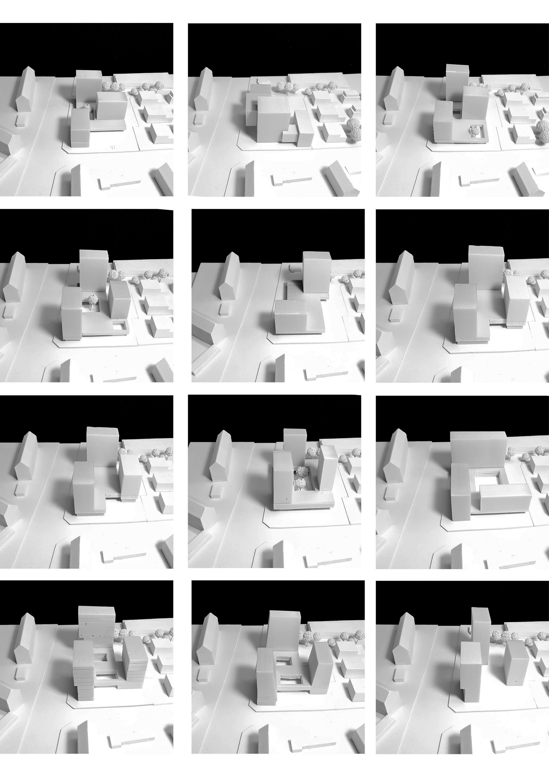 Modellstudie vom Bermüller+Niemeyer Team für den Wettbewerb in der Gebbertstr. in Erlangen.