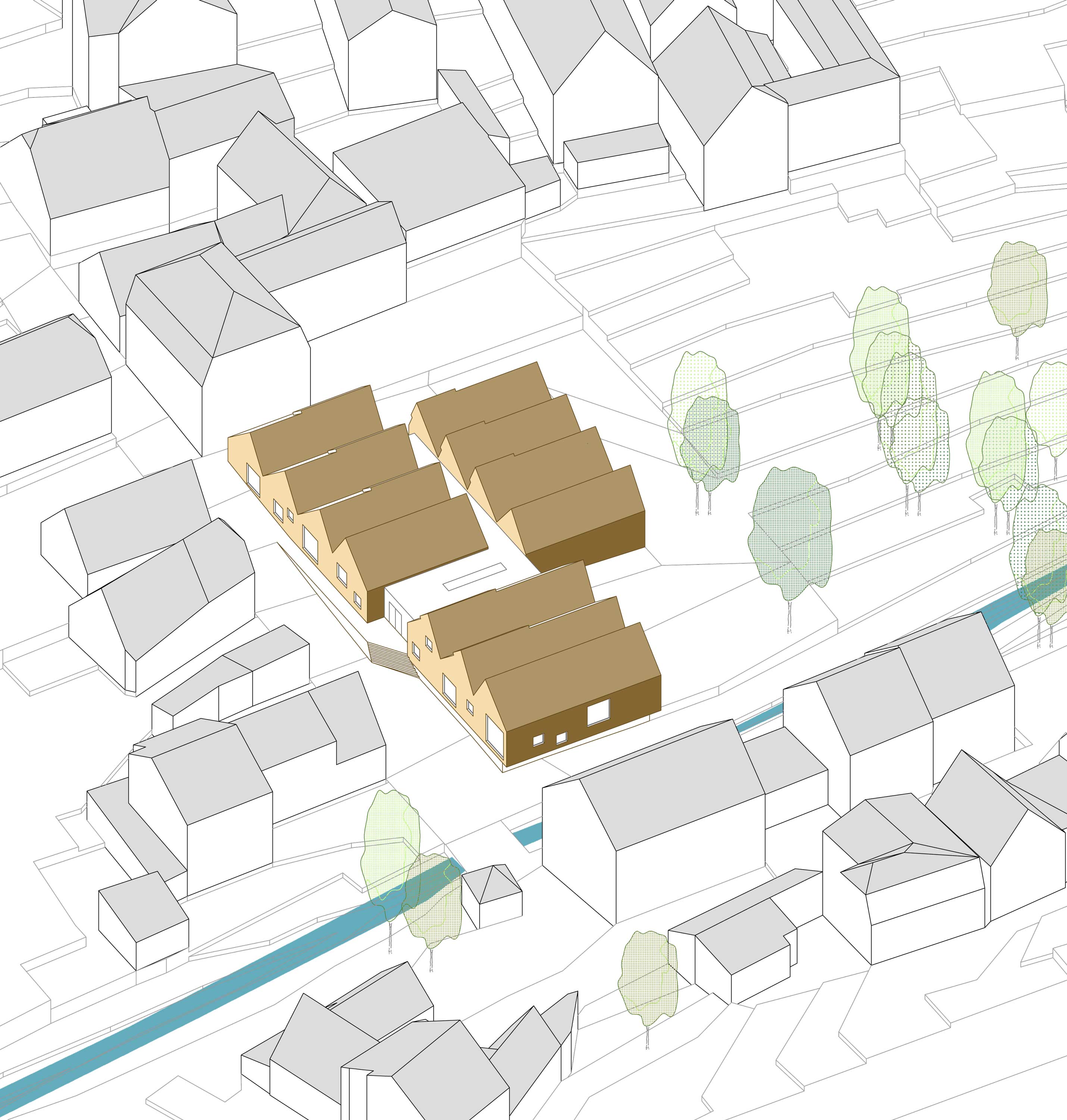 Perspektive vom Entwurf für den Kindergarten Retzbach vom Bermüller+Niemeyer Team.