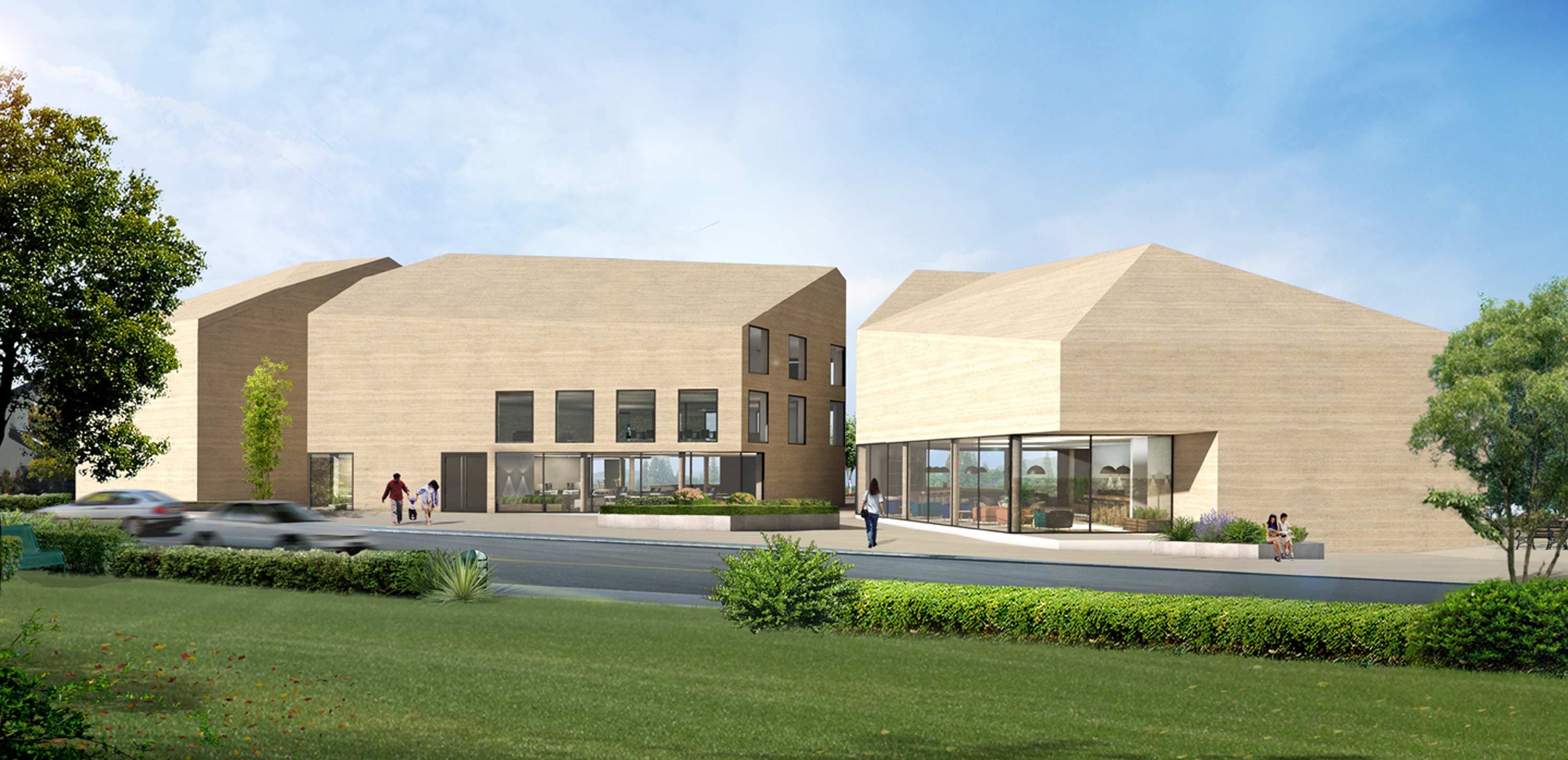 Perspektive auf das neue Wohn- und Gewerbequartier