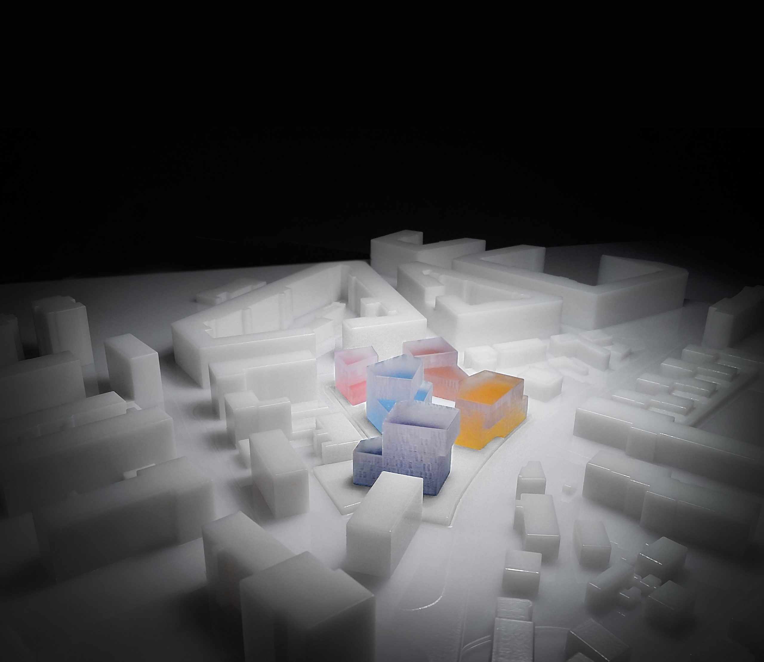 Das Wettbewerbsmodell gedruckt mit 3-D Laser-Sinterung für den Entwurf vom Wohnquartier 