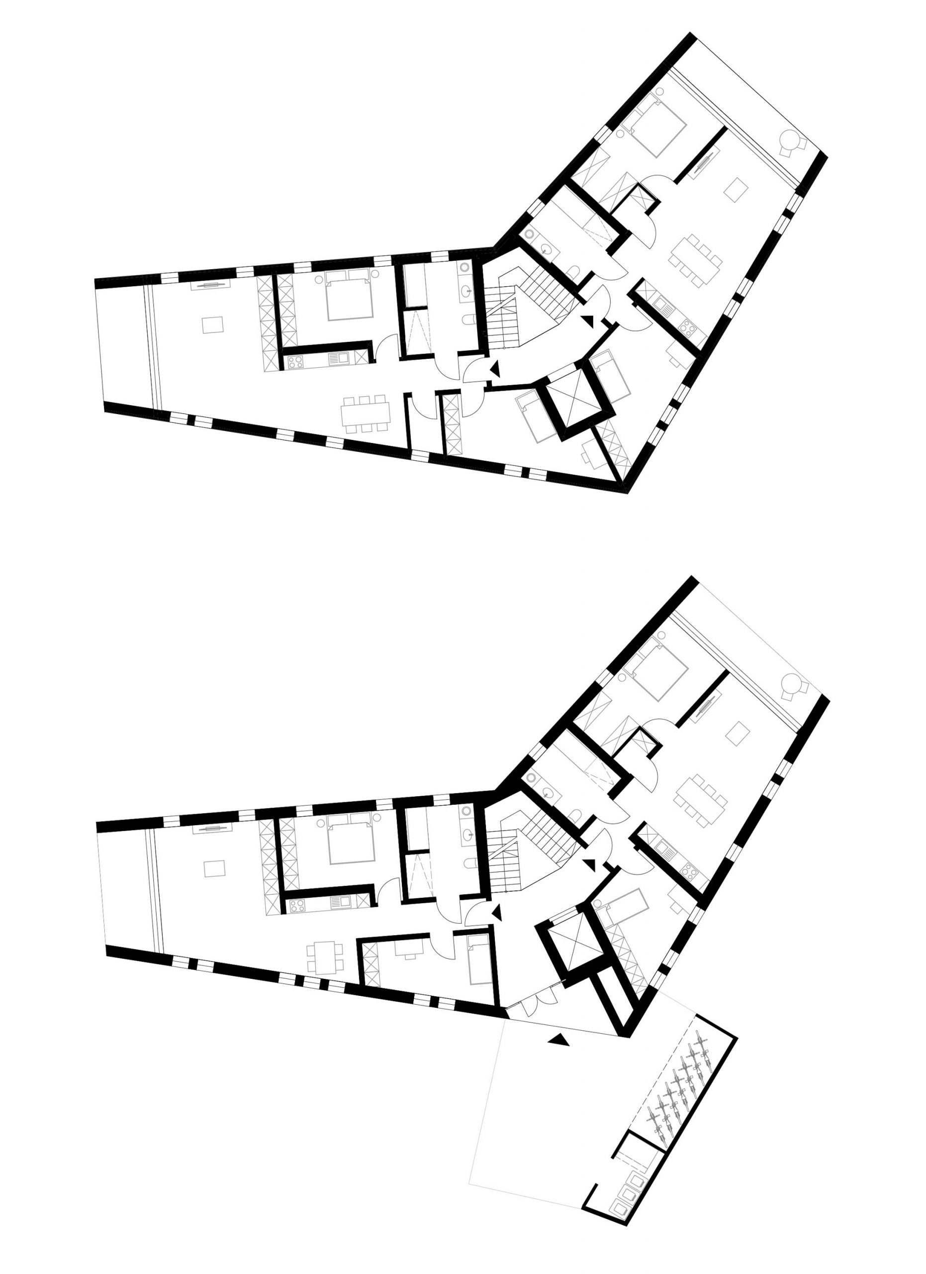 Der Grundriss von Haus KLM.